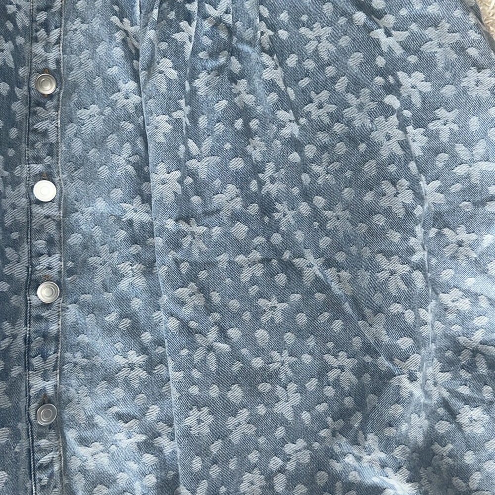BiBi Denim Dress with Floral Design - Picture 2 of 3